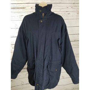 London Fog Coat Black Towne Men's convertible Large